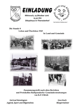 Die Stunde 0 Leben und &Uuml;berleben 1945 In Land und Gemeinde