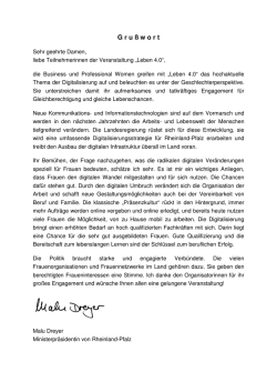 Gru&szlig;wort - Leben 4.0 Business and Professional Women