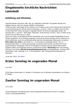 Eingabeseite kirchliche Nachrichten Lamstedt - Ev.
