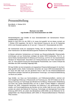 Ihre Mail vom 03 - Gemeinsame Wissenschaftskonferenz