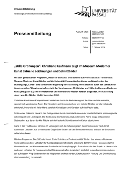 Pressemitteilung - Universität Passau