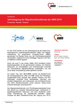 Jahrestagung der Migrationsfachdienste der AWO 2016