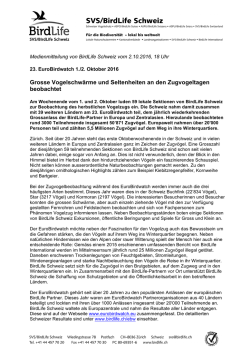 Grosse Vogelschw&auml;rme und Seltenheiten an den Zugvogeltagen