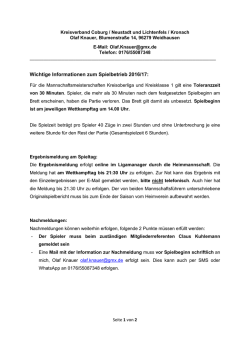 Info Saisonstart