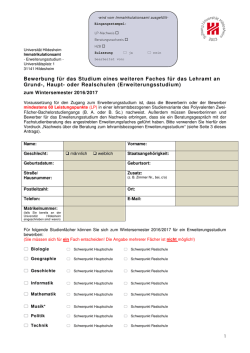 Erweiterungsstudium - Universität Hildesheim
