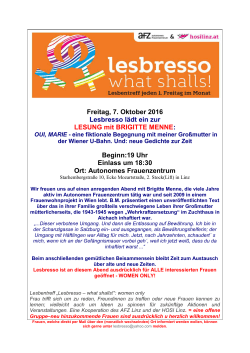 Lesbresso Oktober 2016 - autonomes Frauenzentrum