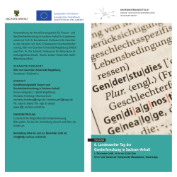 6. Landesweiter Tag der Genderforschung in Sachsen