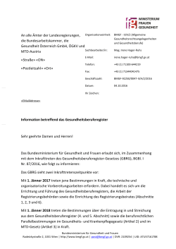 Information Gesundheitsberuferegister