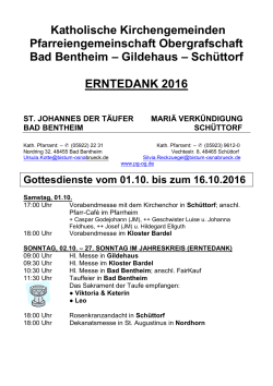 Schüttorf ERNTEDANK 2016 - Pfarreiengemeinschaft Obergrafschaft