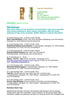 Yoga Workshop - Yoga der Gesundheit