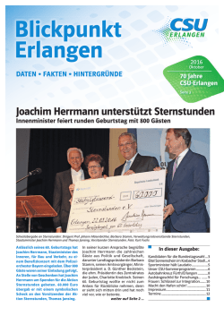 Joachim Herrmann unterst&uuml;tzt Sternstunden