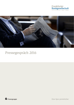 Pressegespräch 2016 - Frankfurter Bankgesellschaft