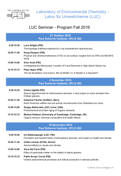 Seminar Schedule
