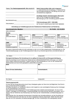 IM Anmeldeformular - &Auml;rztekammer Niedersachsen