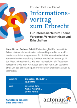 Informations- vortrag zum Erbrecht