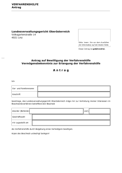 Antrag auf Bewilligung der Verfahrenshilfe
