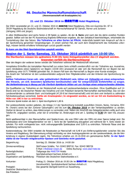 DMM 22.-23.10.2016 Ausschreibung