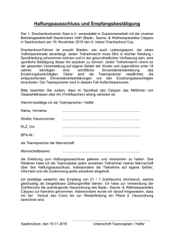 Haftungsausschluss und Empfangsbest&auml;tigung