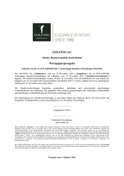 GOLFINO AG Wertpapierprospekt