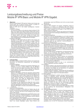 Leistungsbeschreibung und Preise Mobile IP VPN Basic
