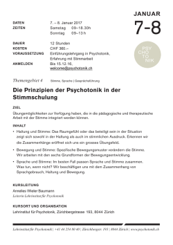 I Zur Ausschreibung - Lehrinstitut f&uuml;r Psychotonik