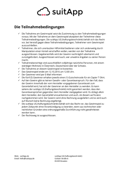 Die Teilnahmebedingungen - Blog