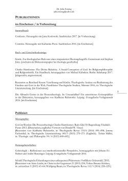 im Erscheinen / in Vorbereitung Publiziert