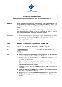Grundwissen Arbeitssicherheit und Gesundheitsschutz