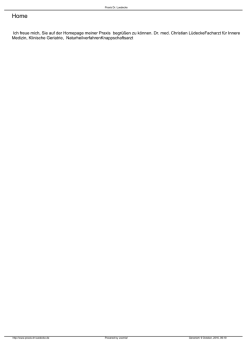 Ich freue mich, Sie auf der Homepage meiner Praxis begr&uuml;&szlig;en zu