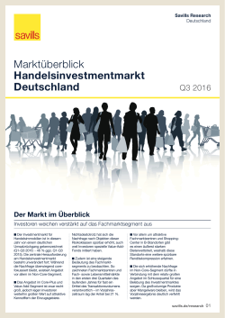 Marktüberblick Handelsinvestmentmarkt Deutschland