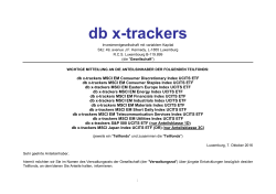 db x-trackers - ETFs - Deutsche Asset Management