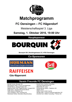 Matchprogramm - FC Oensingen