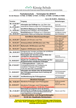 Terminplan - Kinzig