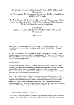 zur Stellungnahme - Copyright for Education and Research