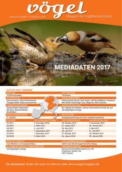 mediadaten 2017 - Vögel - Magazin für Vogelbeobachtung