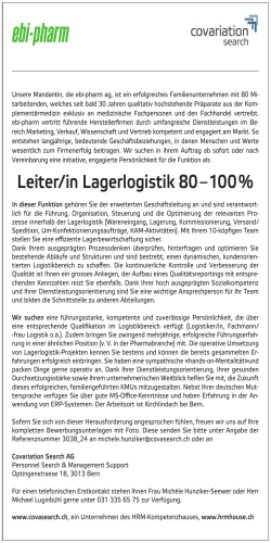 Leiter/in Lagerlogistik 80 – 100