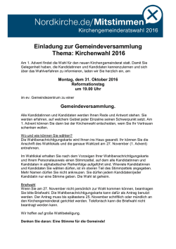 Herzliche Einladung zur - Kirchengemeinde Flintbek