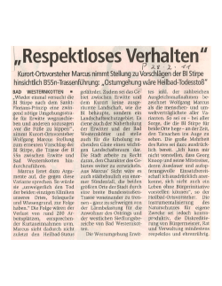 Patriot vom 28. Februar 2011 Respektloses Verhalten