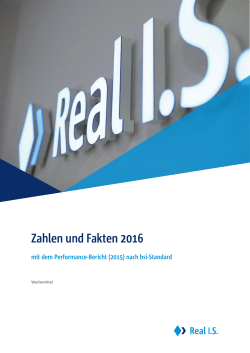 Real I.S. veröffentlicht Performance-Bericht 2015