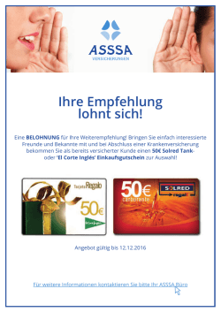 Ihre Empfehlung lohnt sich!