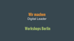 Informationen und Termine zu den Workshops