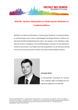 BIGFAM - Berliner Pilotprojekt zur Förderung der - BM