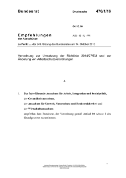 Bundesrat 470/1/16 Empfehlungen