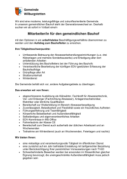 Stellenausschreibung Bauhof Gemeinde Wilburgstetten