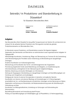 Sekretär/-in Produktions- und Standortleitung in Düsseldorf