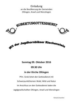 Hubertusgottesdienst am 9. Oktober 2016