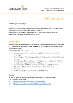 Infomail 1 - Di&ouml;zese Innsbruck