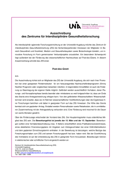 Informationen zur Antragsstellung - Zentrum f&uuml;r Interdisziplin&auml;re