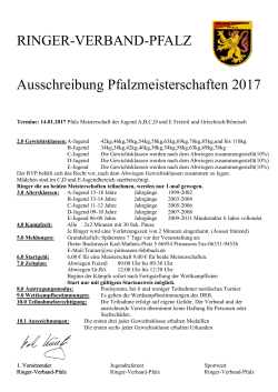 Ausschreibung Pfalzmeisterschaften 2017