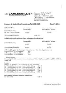 Honorarliste - Zahlenbilder